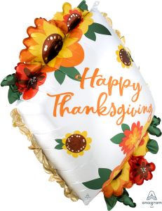 SuperShape Satin Thanksgiving Ruffle Diamond Balloon