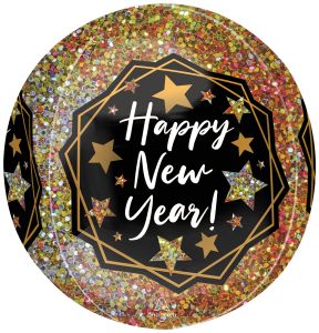 Orbz Happy New Year Gold Sparkle Balloon