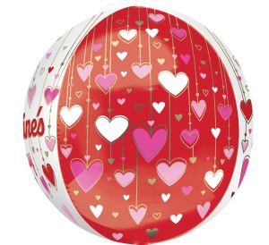 Orbz Happy Valentines Day Dangling Hearts Balloon