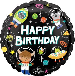 Standard Cosmic Friends Birthday Balloon