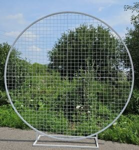 6.5 ft Round Metal Mesh Balloon Frame White