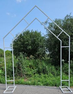 8 ft Metal Diamond Doorway White