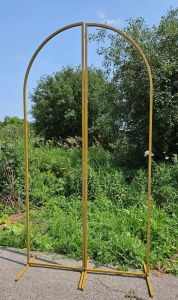 6.2 ft Round Top Half Metal Frame Gold (2pcs)