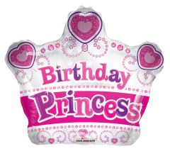 18" Birthday Princess Crown Shape Balloon