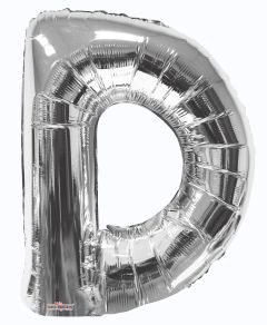 34" Silver Letter D Balloon