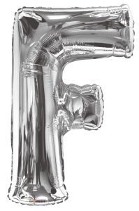 34" Silver Letter F Balloon