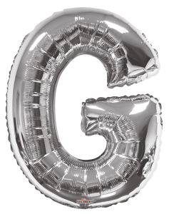 34" Silver Letter G Balloon