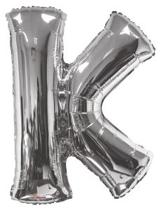 34" Silver Letter K Balloon
