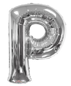 34" Silver Letter P Balloon