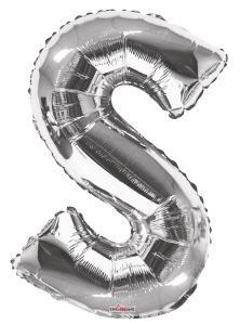 34" Silver Letter S Balloon