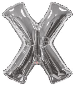 34" Silver Letter X Balloon