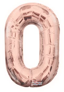 14" Rose Gold Number 0 Balloon