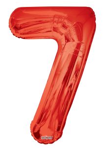 34" Red Shape Number 7 Balloon