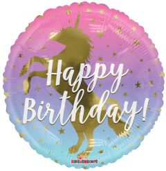18" Birthday Unicorn Silhouette Balloon