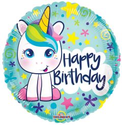 18" Bday Cute Unicorn Balloon