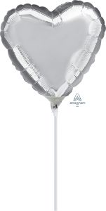 09" Silver Heart Balloon