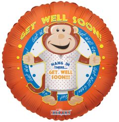 18" Get Well Monkey Balloon