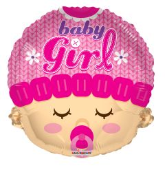 18" Shape Baby Girl Head Balloon