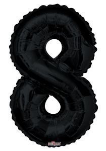 34" Black Number 8 Balloon