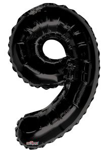 34" Black Number 9 Balloon