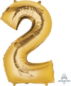 34" Gold Number 2 Balloon