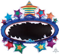 SuperShape Write-On Bright Star Black Board Marquee Balloon