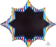 SuperShape Write-On Multi-Stripe Burst Black Board Balloon