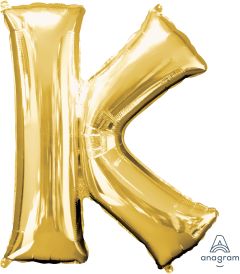34" Gold Letter K Balloon