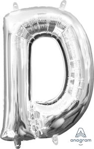 16" Silver Letter D Balloon