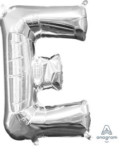 16" Silver Letter E Balloon