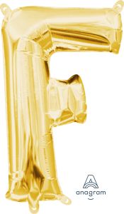 16" Gold Letter F Balloon