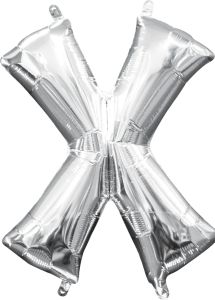 16" Silver Letter X Balloon