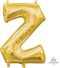 16" Gold Letter Z Balloon