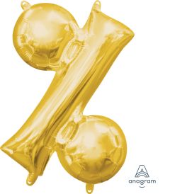 16" Gold Symbol % Percent Balloon