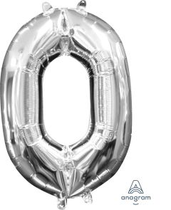 16" Silver Number 0 Balloon