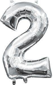 16" Silver Number 2 Balloon