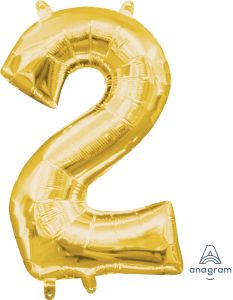 16" Gold Number 2 Balloon