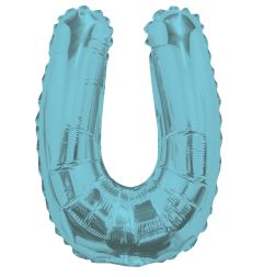 14" Light Blue Letter U Balloon