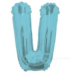 14" Light Blue Letter V Balloon