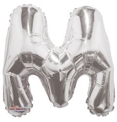 14" Silver Letter M Balloon