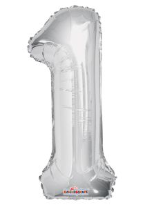 14" Silver Number 1 Balloon