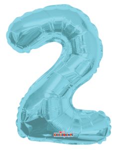 14" Light Blue Number 2 Balloon