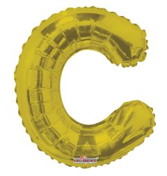 14" Gold Letter C Balloon