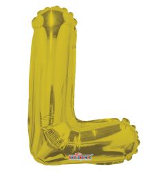 14" Gold Letter L Balloon