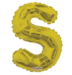 14" Gold Letter S Balloon