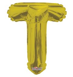 14" Gold Letter T Balloon