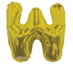 14" Gold Letter W Balloon