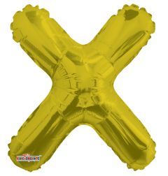 14" Gold Letter X Balloon