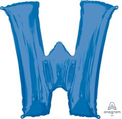 34" Blue Letter W Balloon