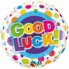 18" Good Luck Colourful Dots Balloon